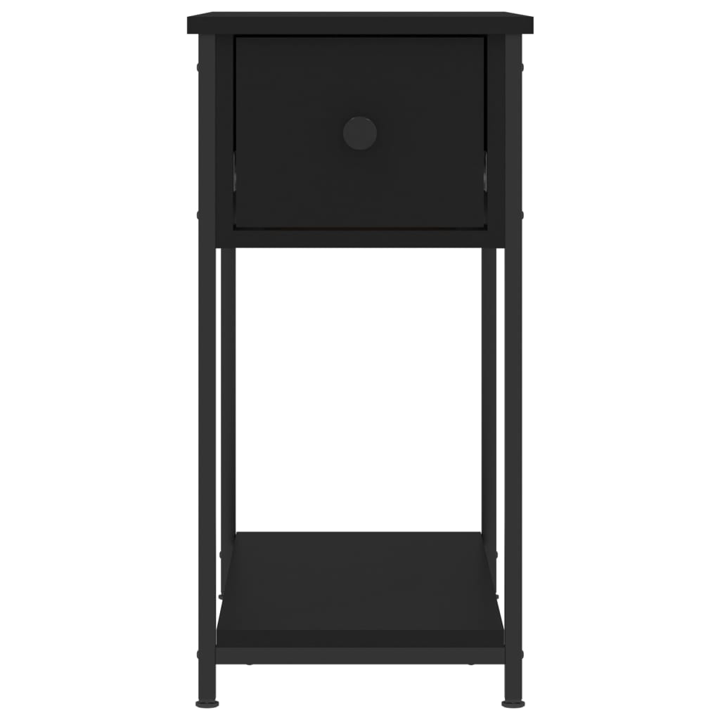 Table de chevet noir 30x60x60 cm Bois d’ingénierie - XIOS