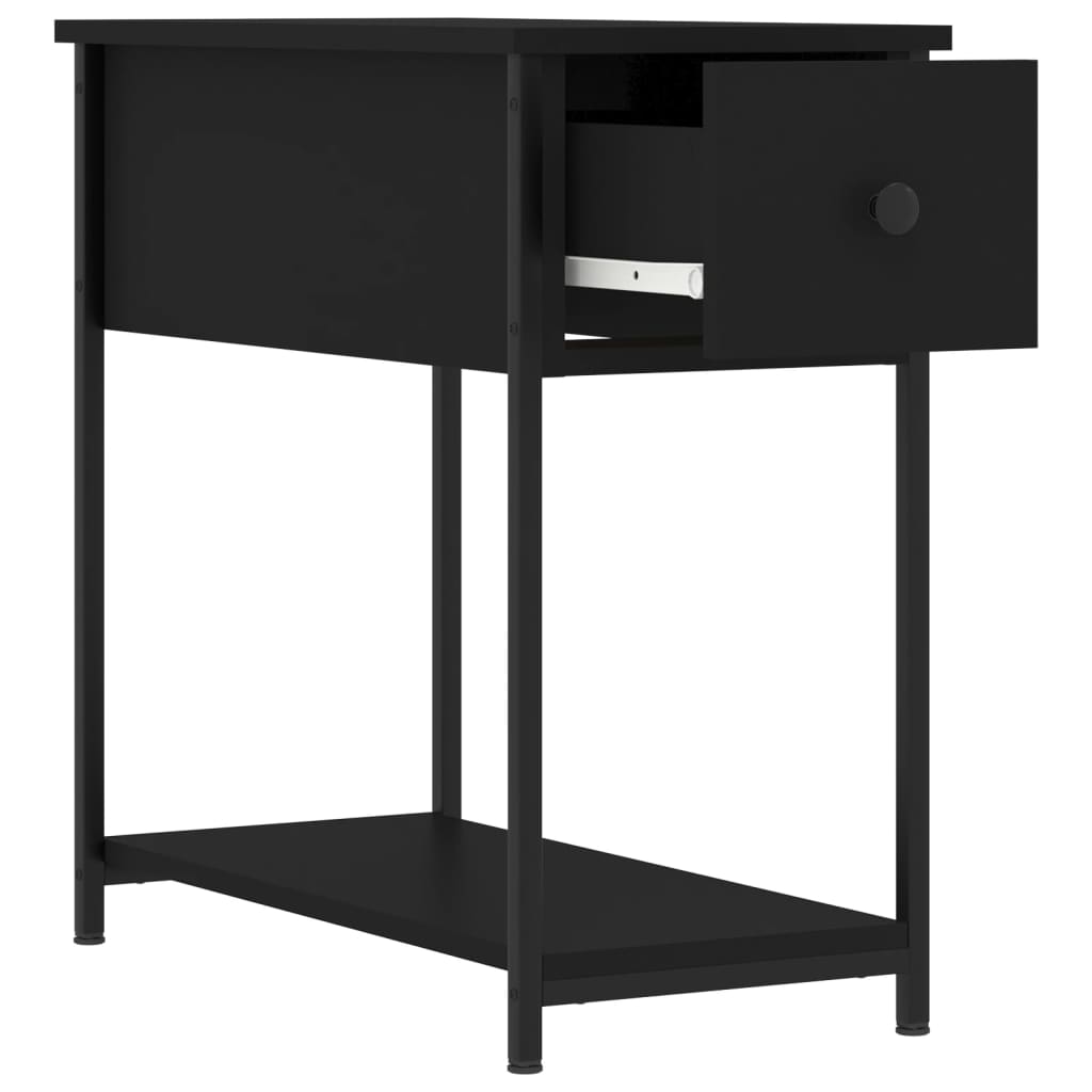 Table de chevet noir 30x60x60 cm Bois d’ingénierie - XIOS