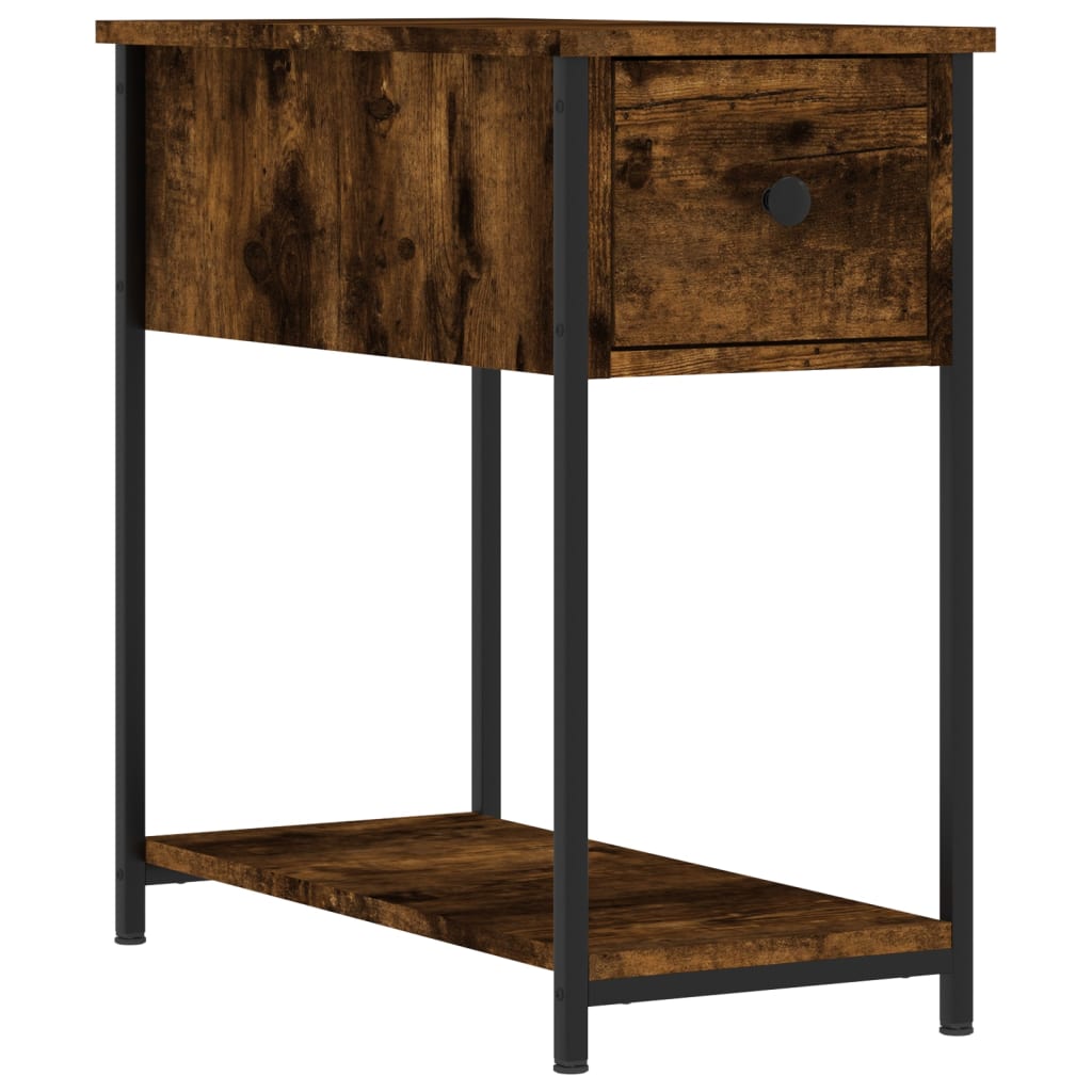 Table de chevet chêne fumé 30x60x60 cm bois d'ingénierie - XIOS