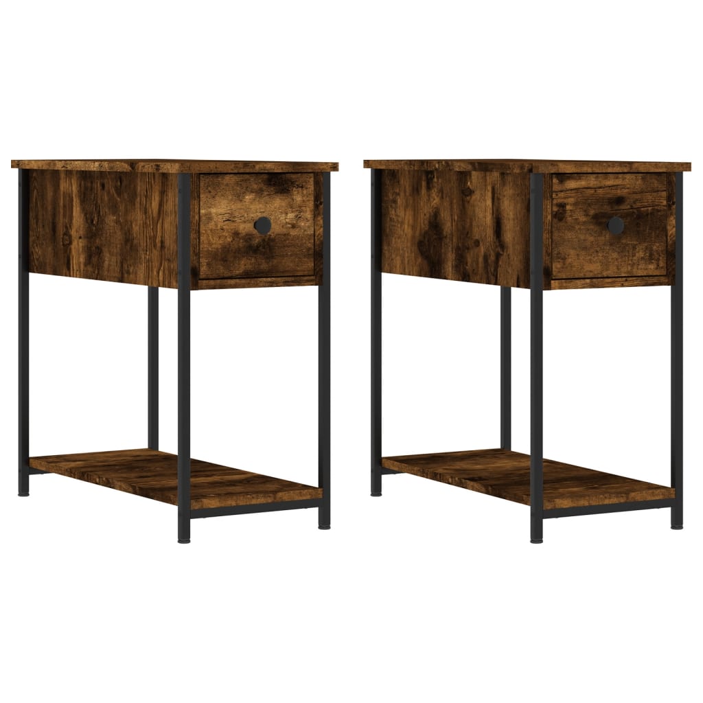 Tables de chevet 2 pcs chêne fumé 30x60x60 cm bois d'ingénierie - XIOS