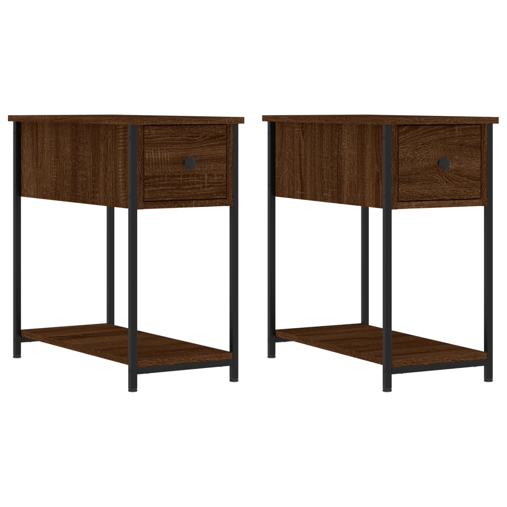Tables de chevet 2pcs chêne marron 30x60x60cm bois d'ingénierie - XIOS
