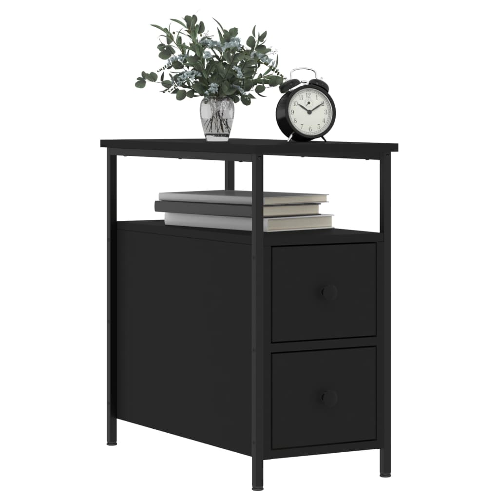 Tables de chevet 2 pcs noir 30x60x60 cm bois d’ingénierie - XIOS