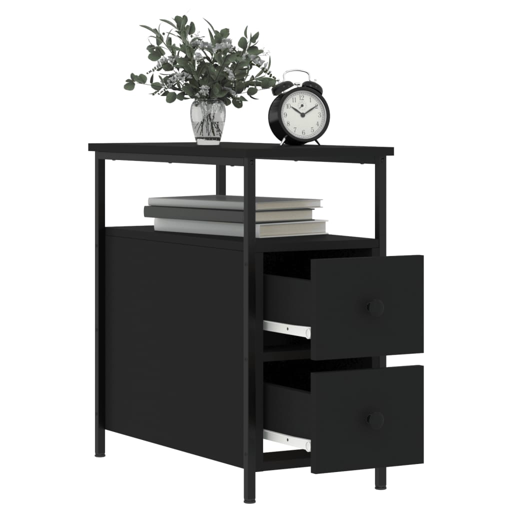 Tables de chevet 2 pcs noir 30x60x60 cm bois d’ingénierie - XIOS