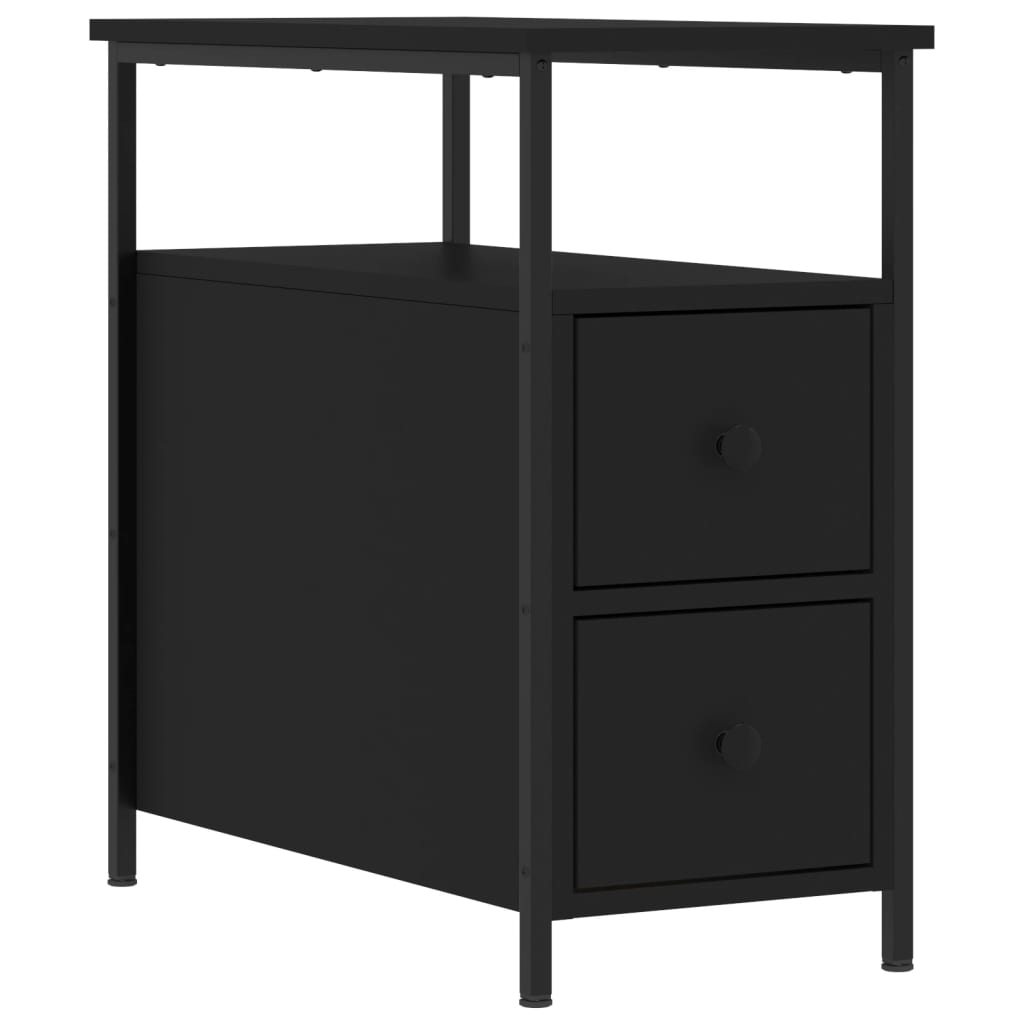 Tables de chevet 2 pcs noir 30x60x60 cm bois d’ingénierie - XIOS