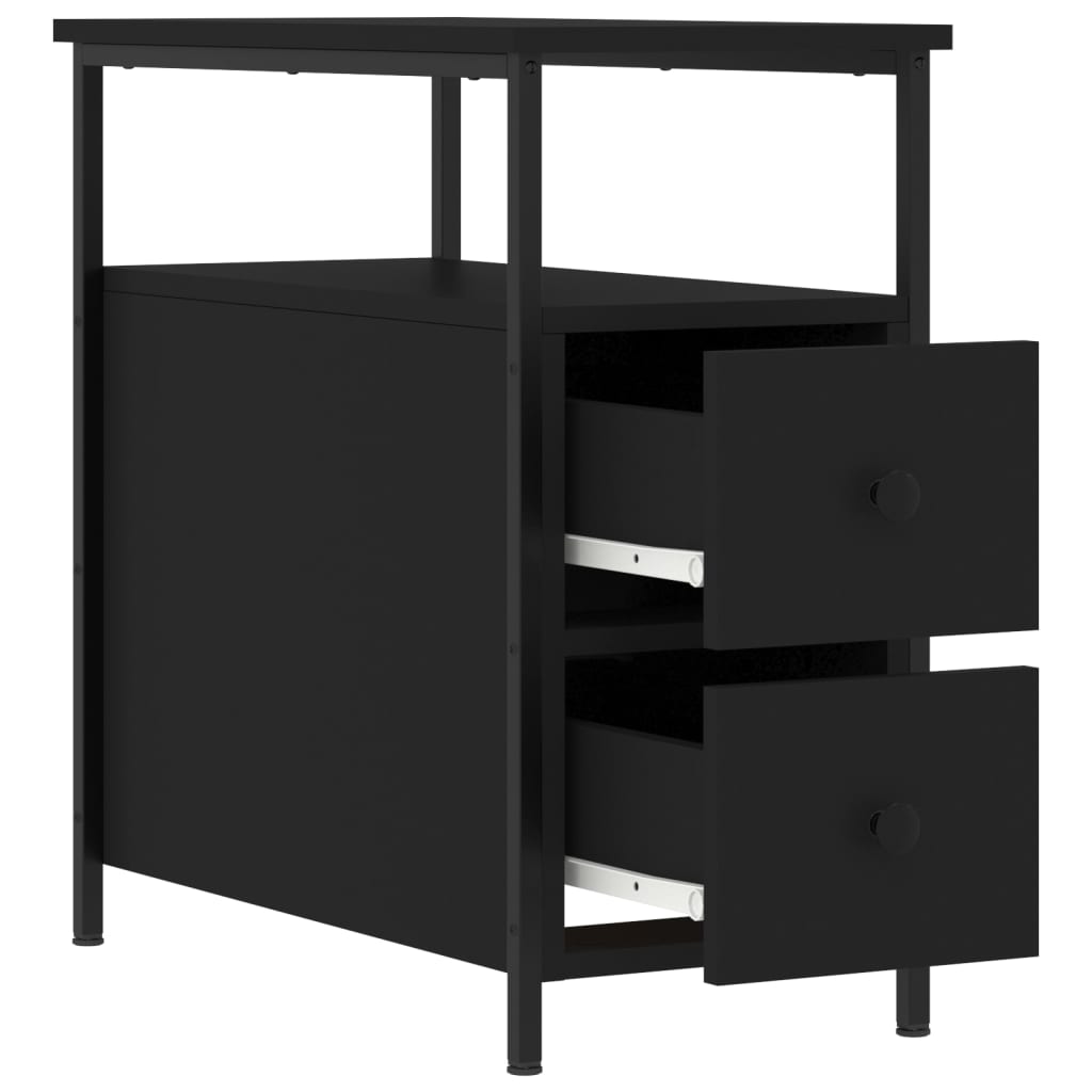 Tables de chevet 2 pcs noir 30x60x60 cm bois d’ingénierie - XIOS