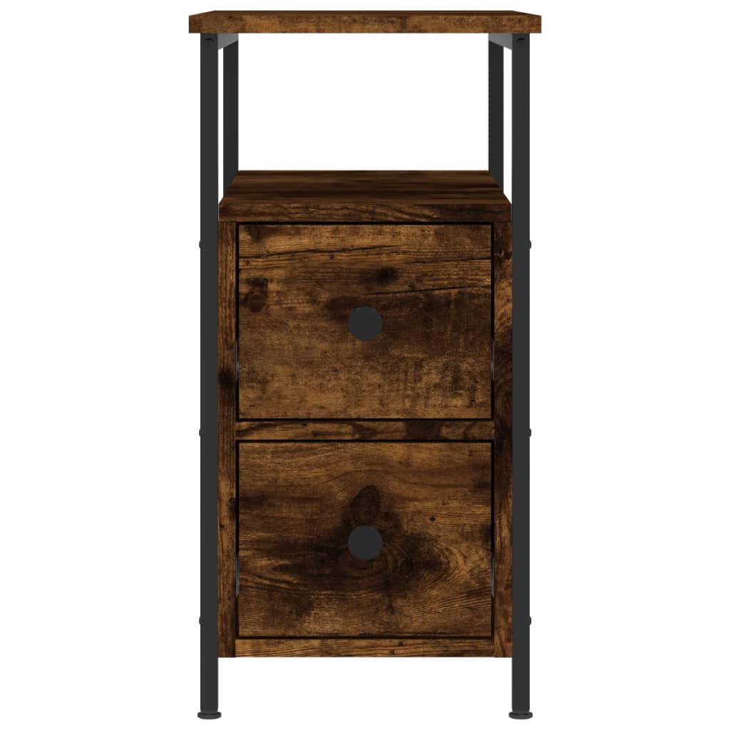 Table de chevet chêne fumé 30x60x60 cm bois d'ingénierie - XIOS
