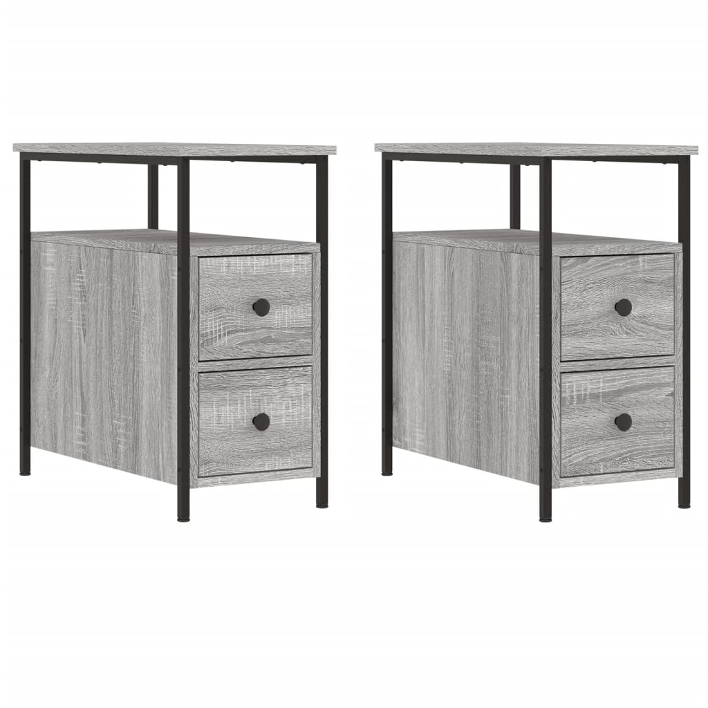 Tables de chevet 2 pcs sonoma gris 30x60x60cm bois d'ingénierie - XIOS