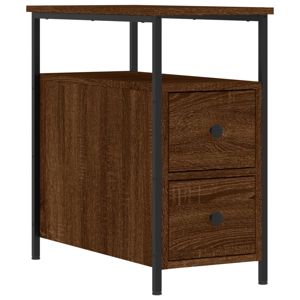 Table de chevet chêne marron 30x60x60 cm bois d'ingénierie - XIOS