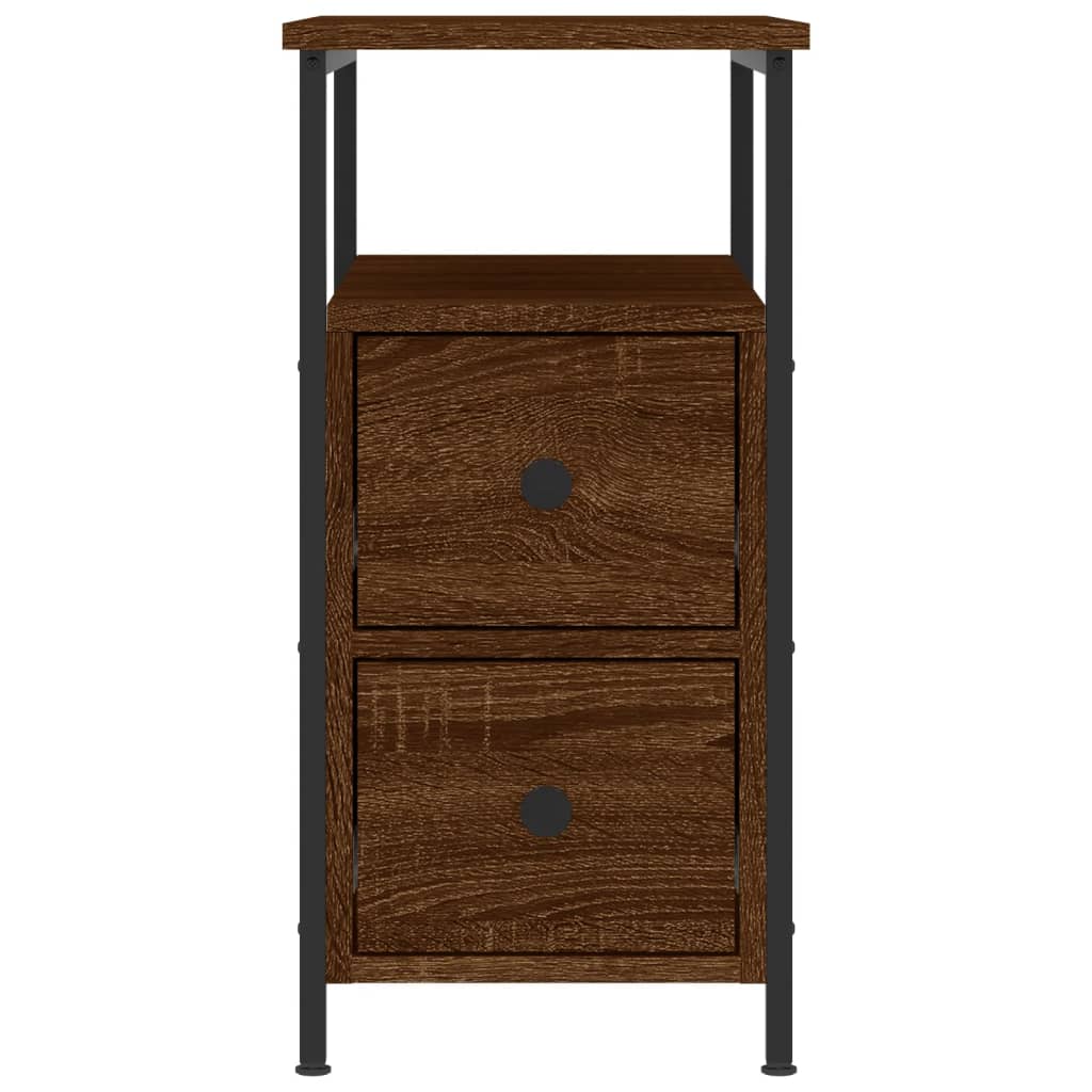 Table de chevet chêne marron 30x60x60 cm bois d'ingénierie - XIOS