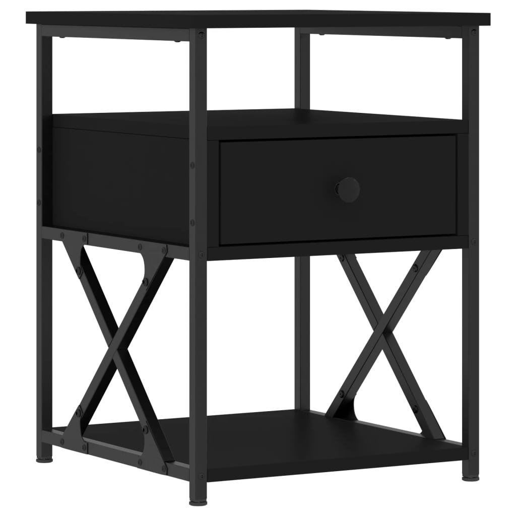 Tables de chevet 2 pcs noir 40x42x55 cm bois d’ingénierie - XIOS