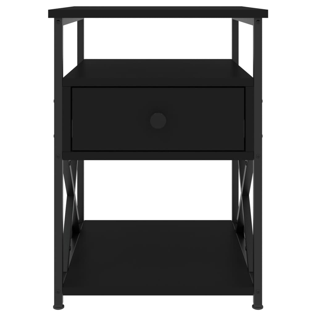 Tables de chevet 2 pcs noir 40x42x55 cm bois d’ingénierie - XIOS