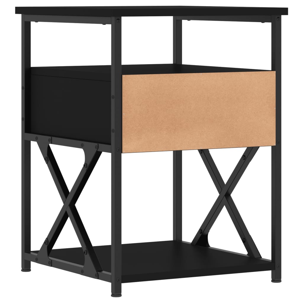 Tables de chevet 2 pcs noir 40x42x55 cm bois d’ingénierie - XIOS