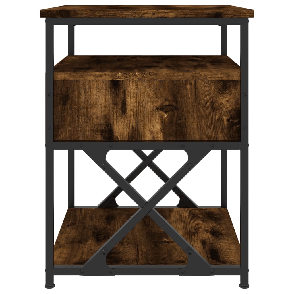 Table de chevet chêne fumé 40x42x55 cm bois d'ingénierie - XIOS