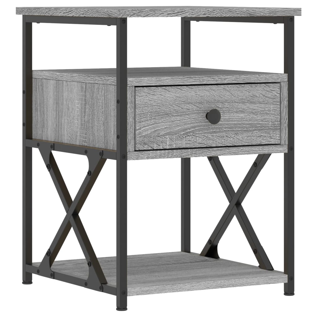 Table de chevet sonoma gris 40x42x55 cm bois d'ingénierie - XIOS