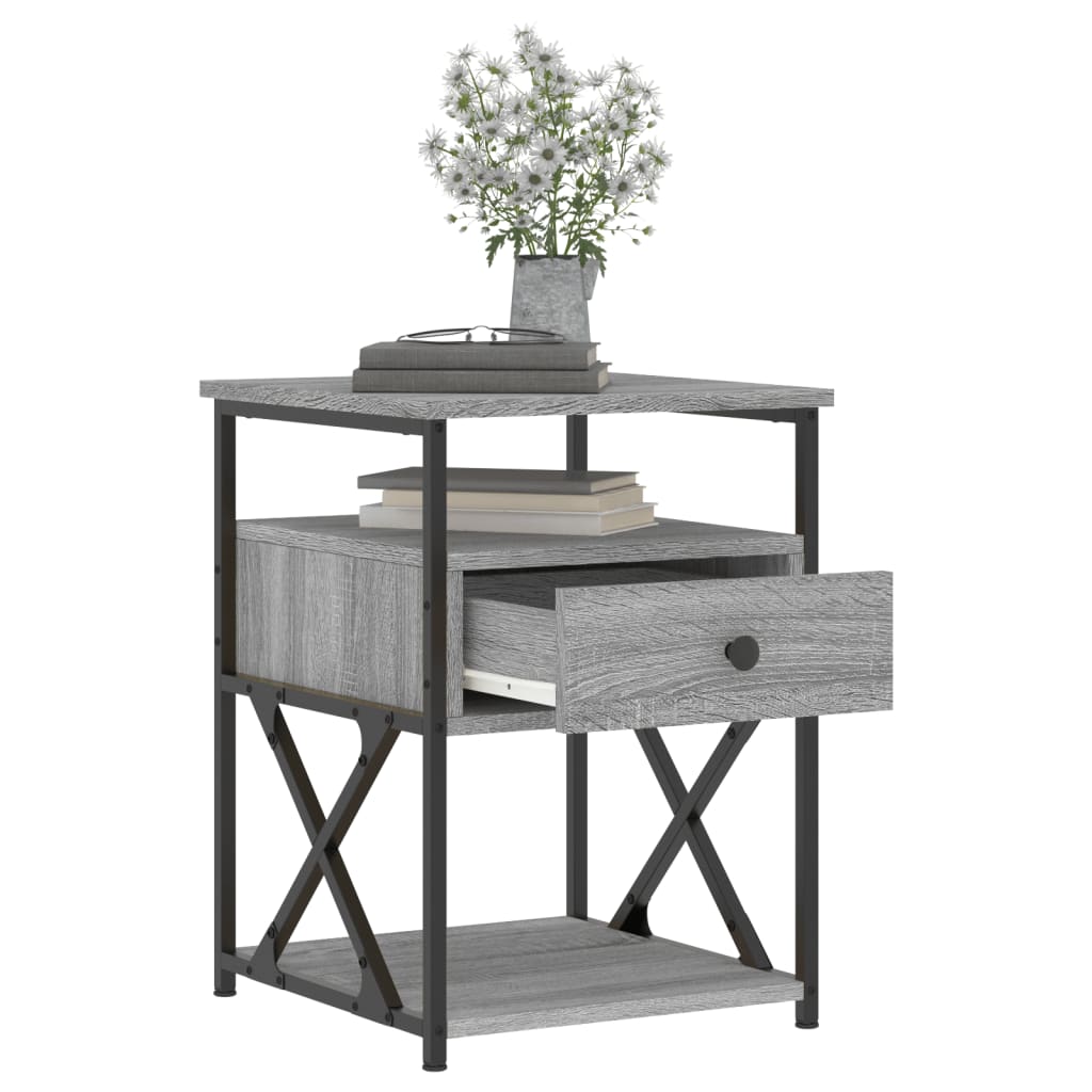 Table de chevet sonoma gris 40x42x55 cm bois d'ingénierie - XIOS