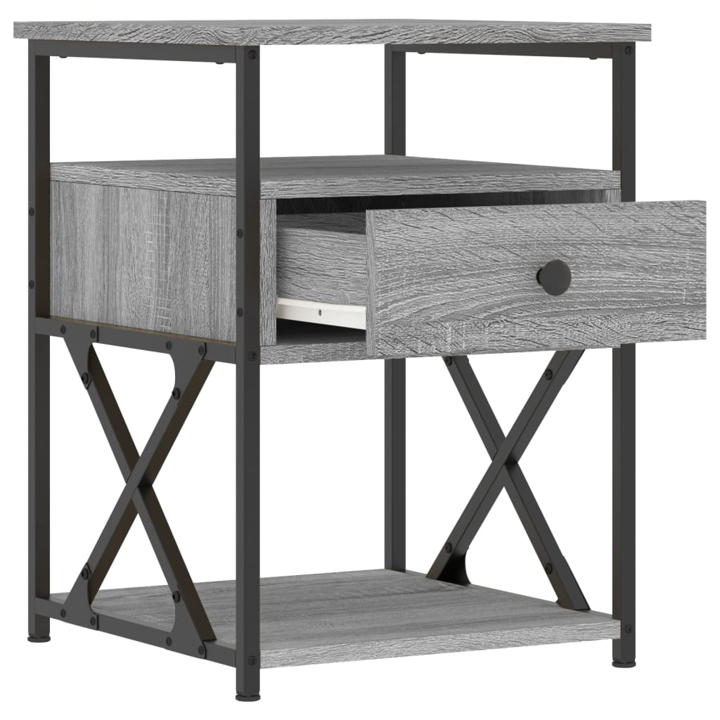 Table de chevet sonoma gris 40x42x55 cm bois d'ingénierie - XIOS