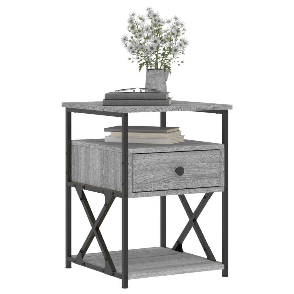 Tables de chevet 2 pcs sonoma gris 40x42x55cm bois d'ingénierie - XIOS