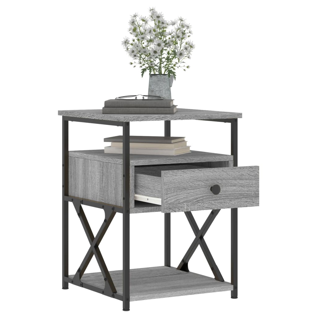 Tables de chevet 2 pcs sonoma gris 40x42x55cm bois d'ingénierie - XIOS