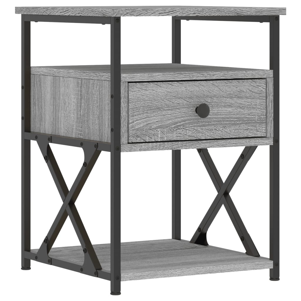 Tables de chevet 2 pcs sonoma gris 40x42x55cm bois d'ingénierie - XIOS
