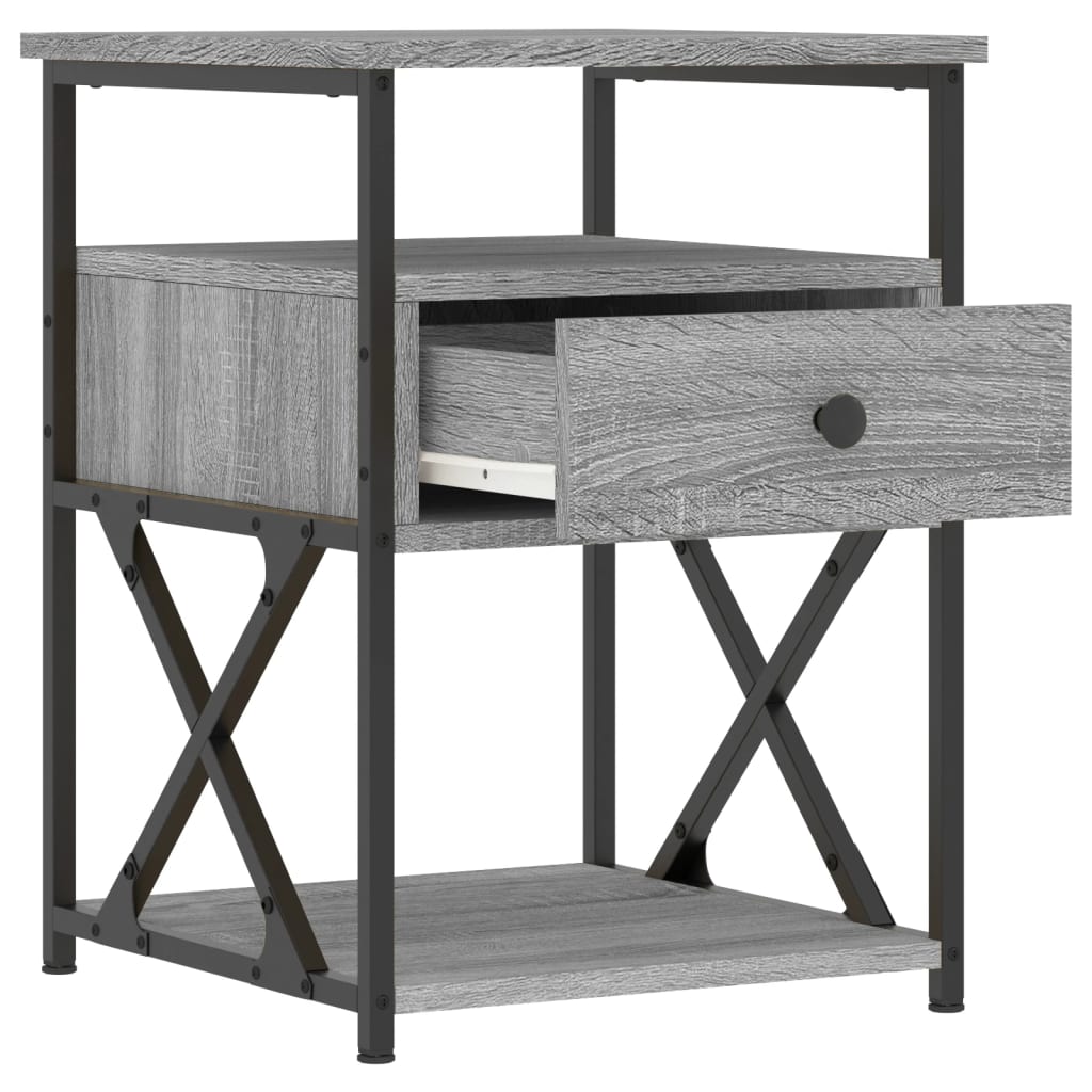 Tables de chevet 2 pcs sonoma gris 40x42x55cm bois d'ingénierie - XIOS