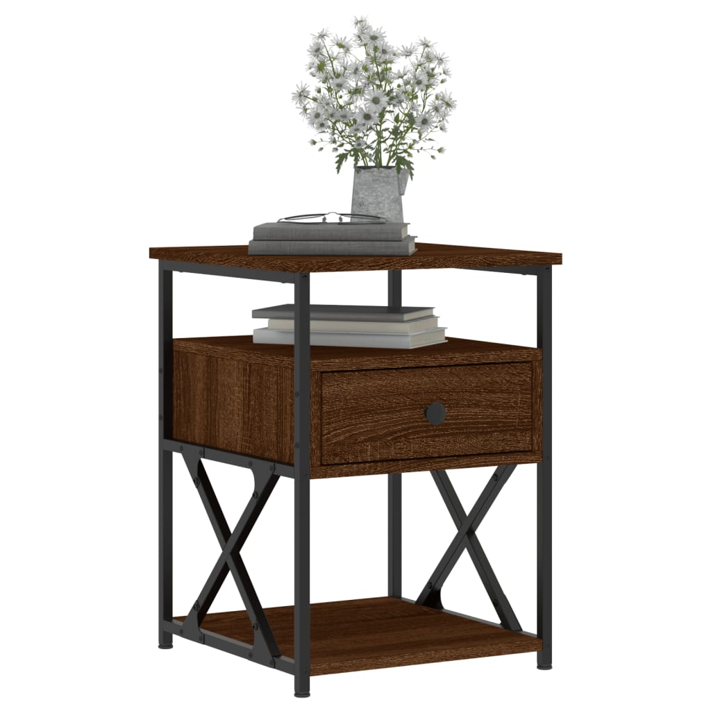 Tables de chevet 2pcs chêne marron 40x42x55cm bois d'ingénierie - XIOS