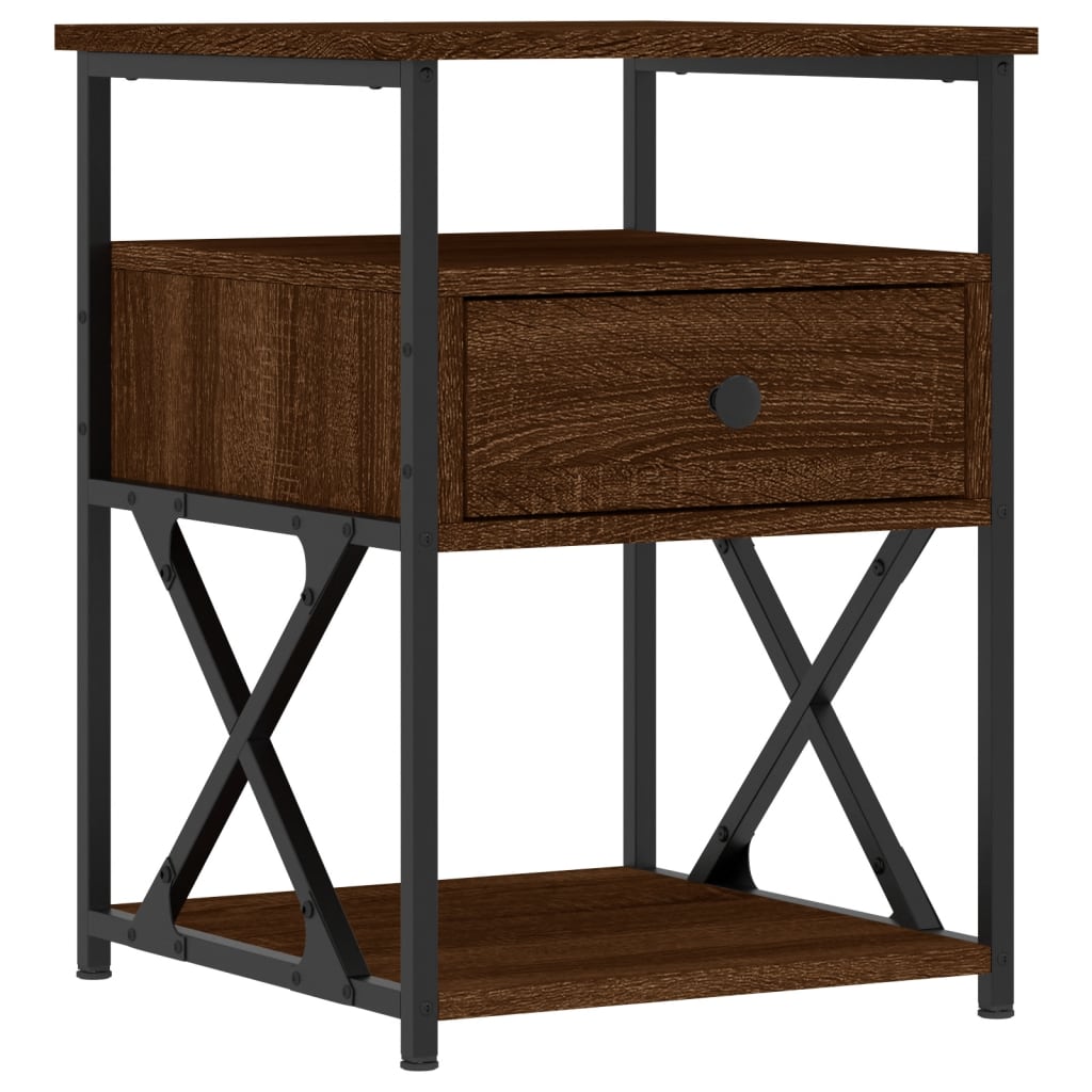 Tables de chevet 2pcs chêne marron 40x42x55cm bois d'ingénierie - XIOS