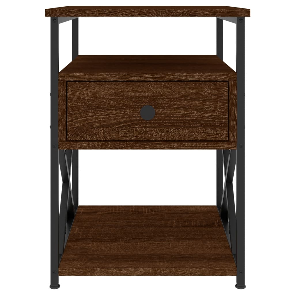 Tables de chevet 2pcs chêne marron 40x42x55cm bois d'ingénierie - XIOS