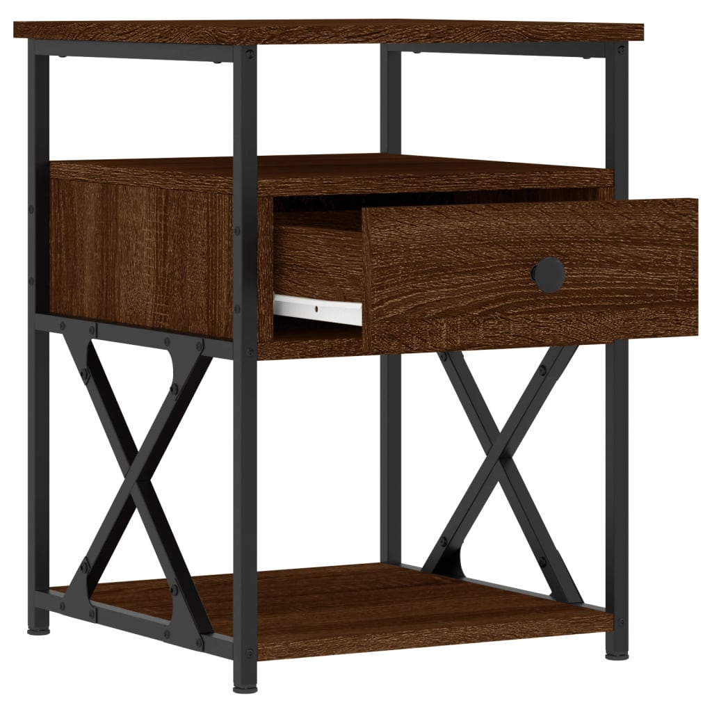 Tables de chevet 2pcs chêne marron 40x42x55cm bois d'ingénierie - XIOS