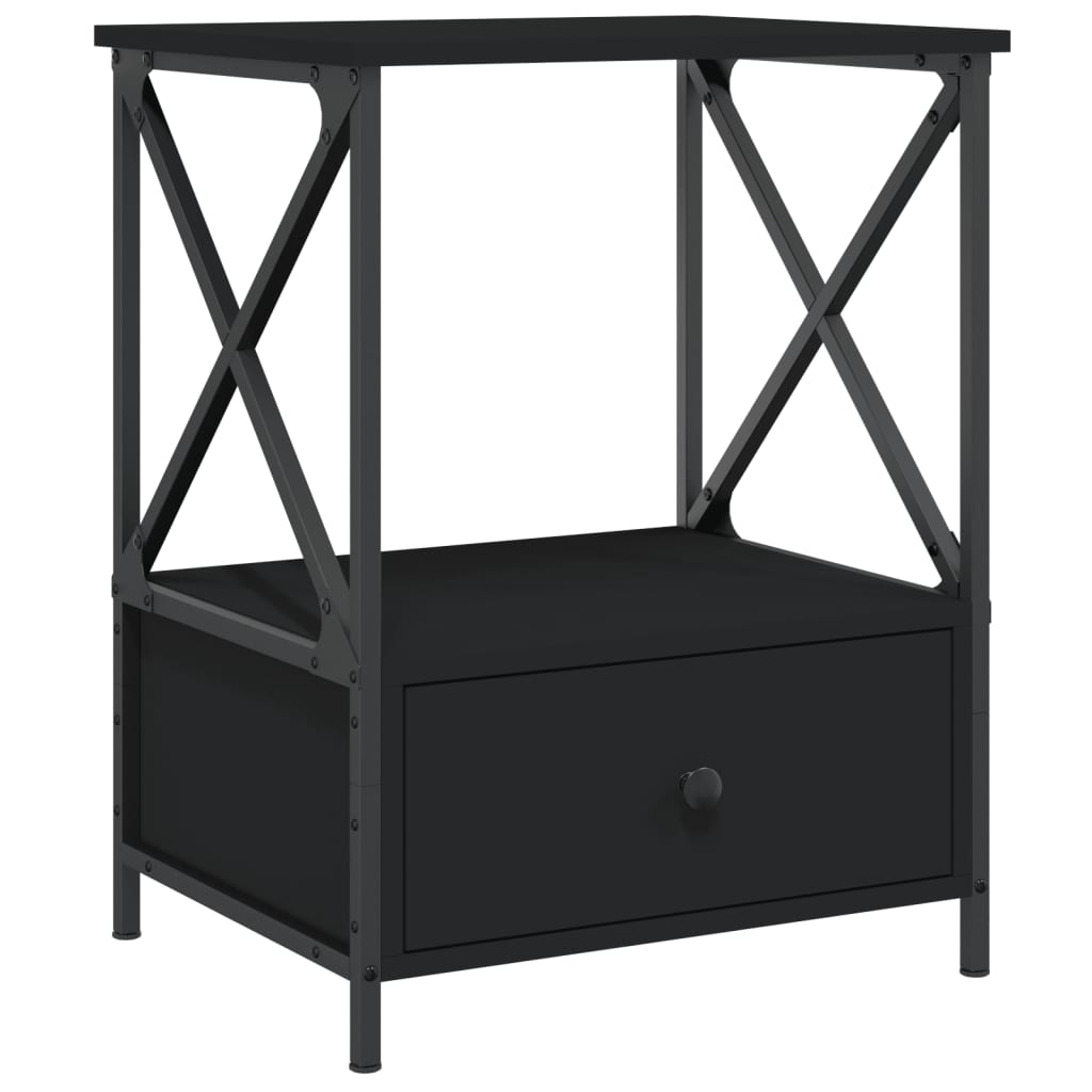 Tables de chevet 2 pcs noir 50x41x65 cm bois d’ingénierie - XIOS