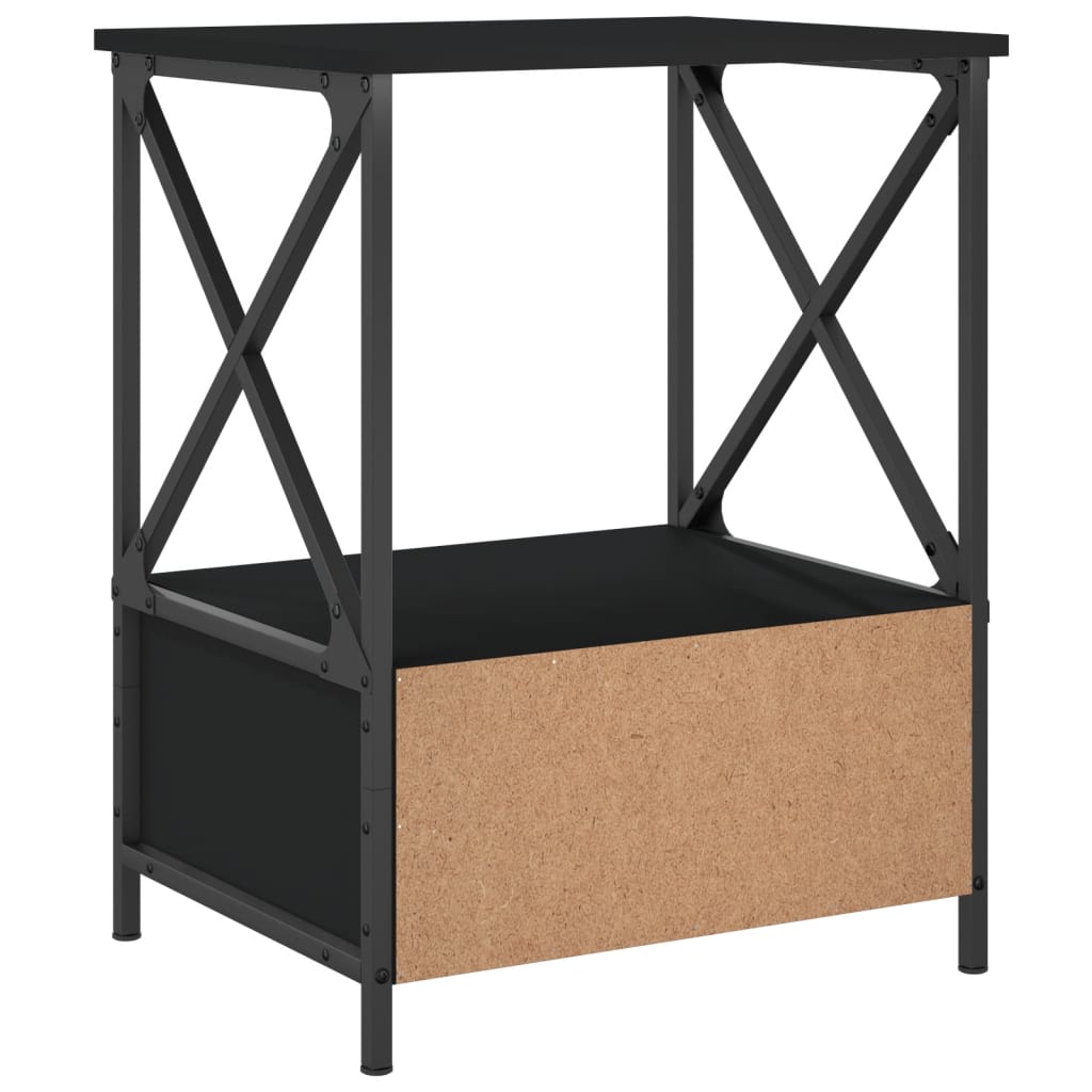 Tables de chevet 2 pcs noir 50x41x65 cm bois d’ingénierie - XIOS