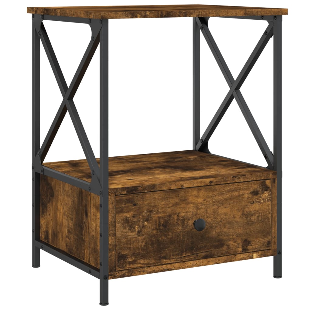 Tables de chevet 2 pcs chêne fumé 50x41x65 cm bois d’ingénierie - XIOS
