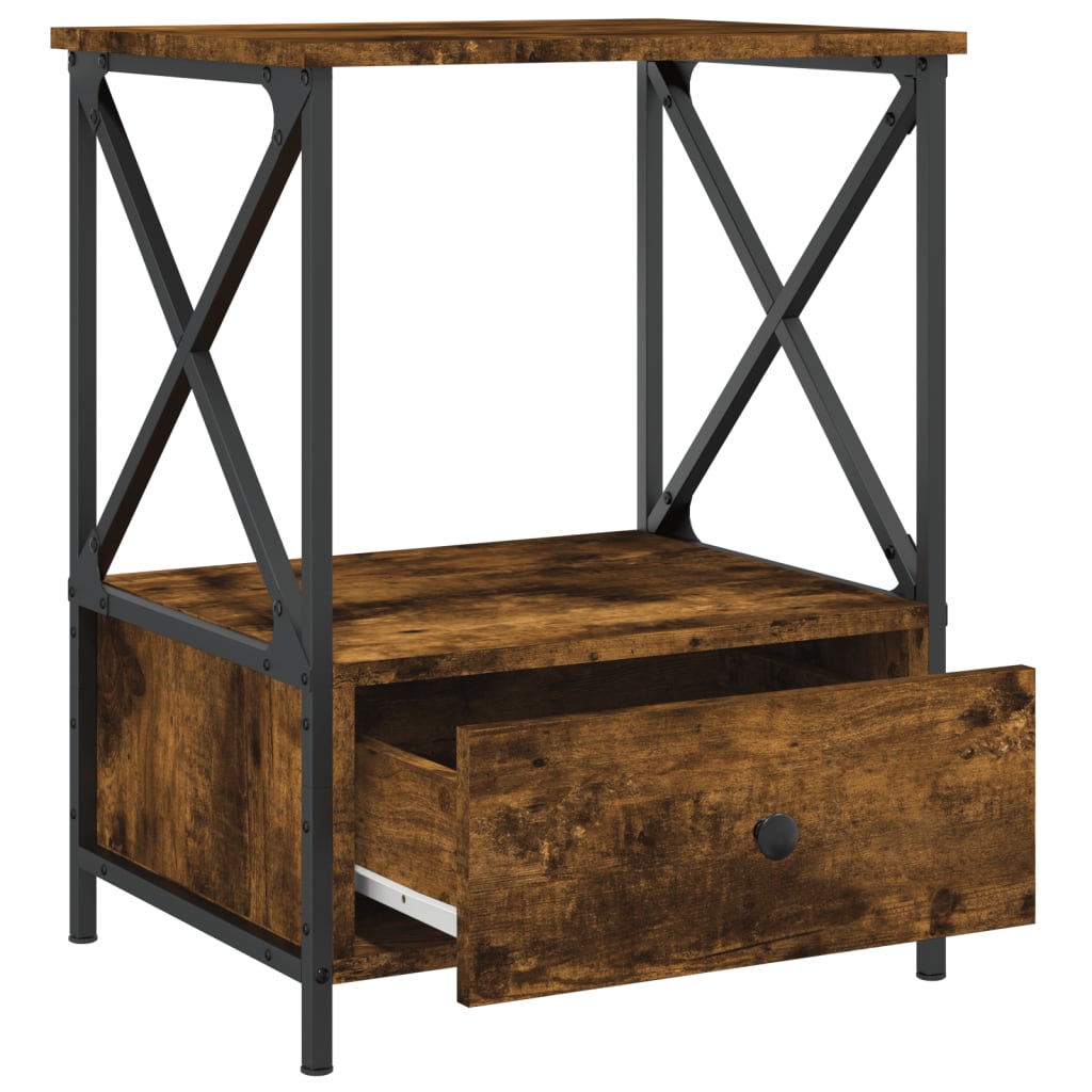 Tables de chevet 2 pcs chêne fumé 50x41x65 cm bois d’ingénierie - XIOS