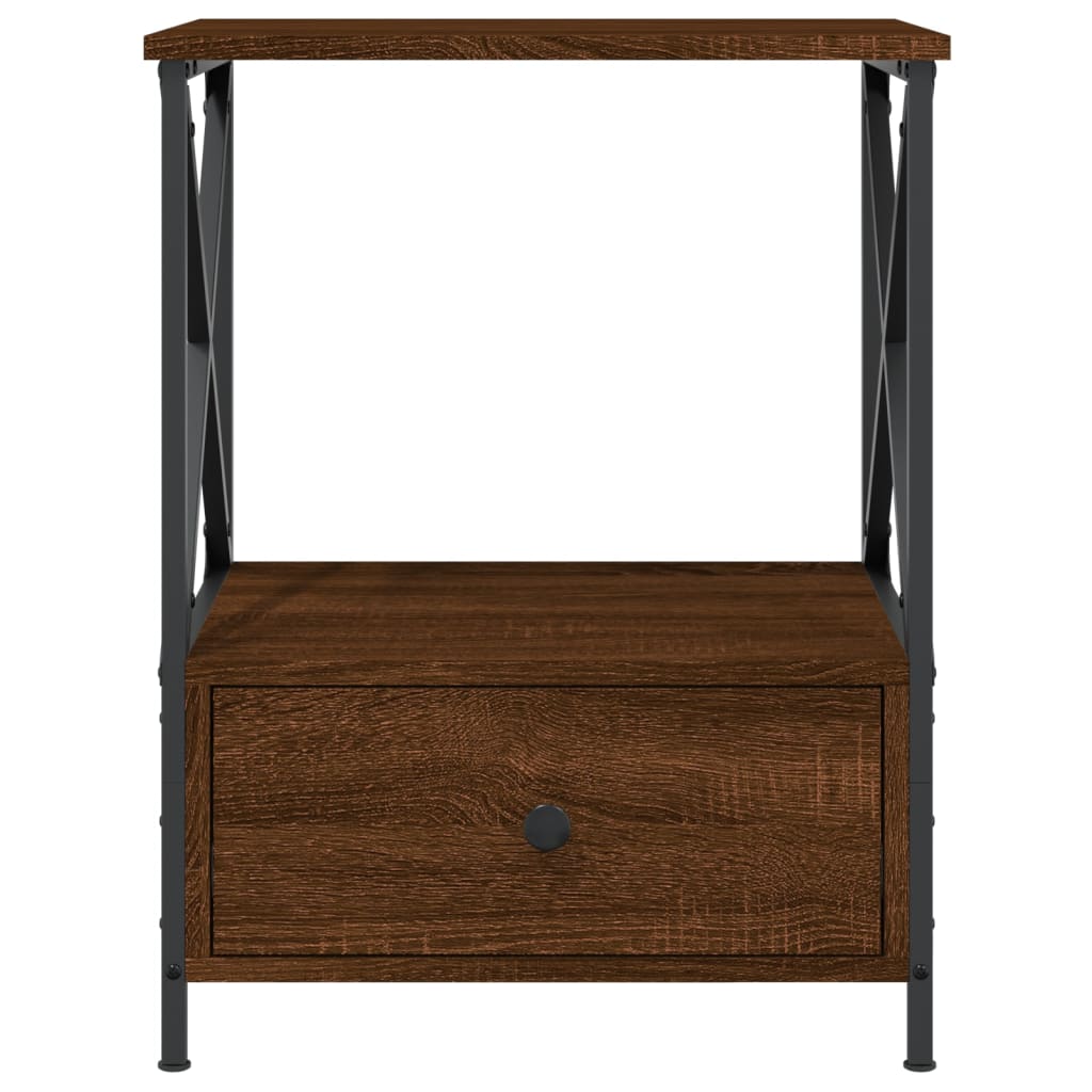 Table de chevet chêne marron 50x41x65 cm bois d'ingénierie - XIOS