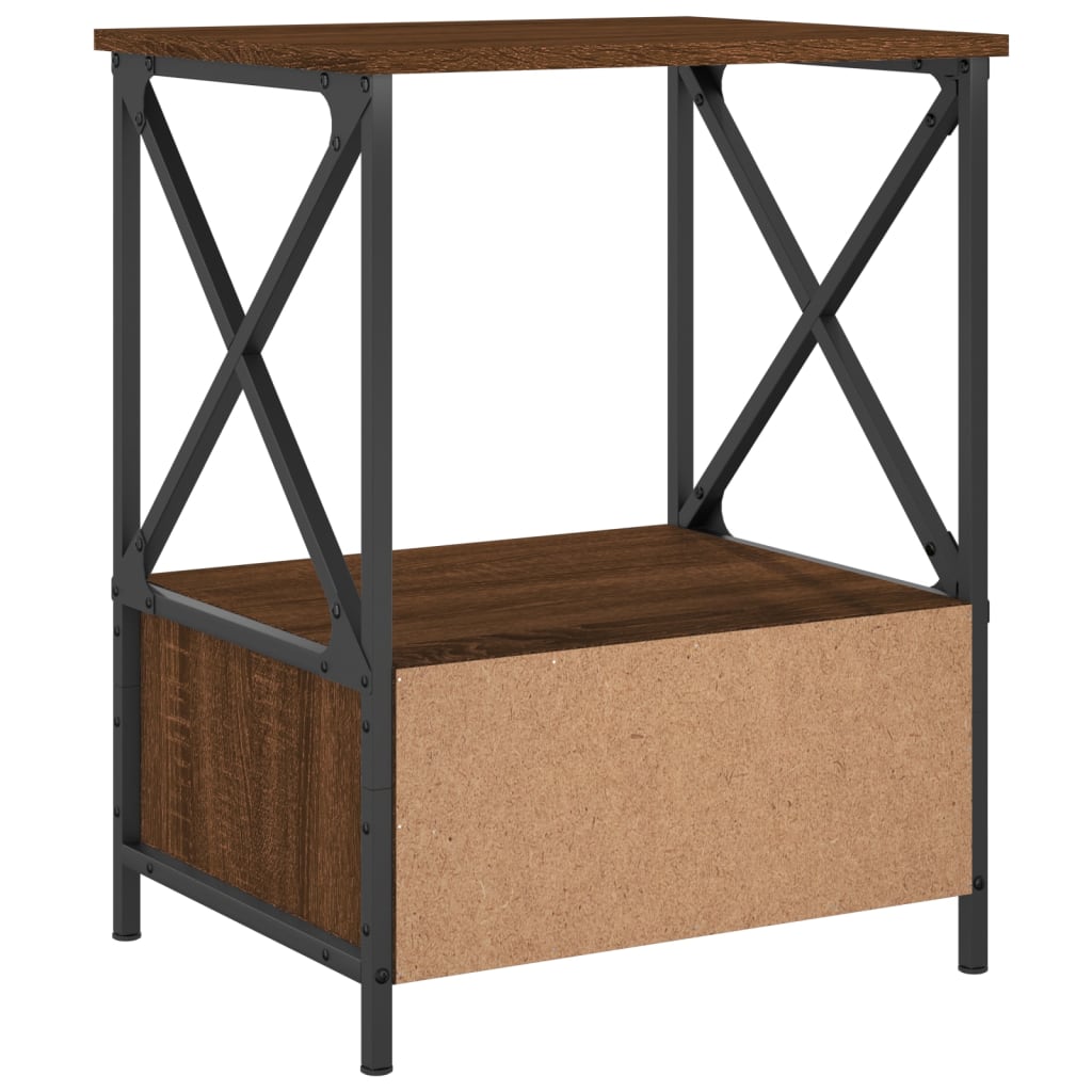 Table de chevet chêne marron 50x41x65 cm bois d'ingénierie - XIOS