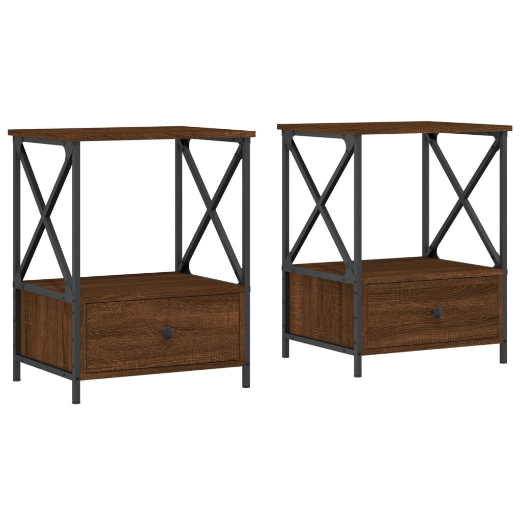 Tables de chevet 2 pcs chêne marron 50x41x65 cm bois ingénierie - XIOS