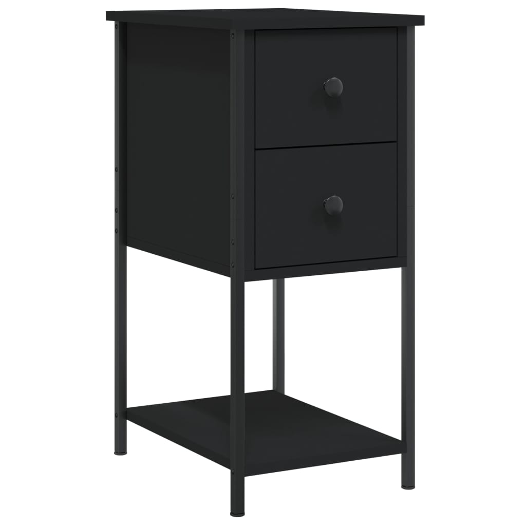 Tables de chevet 2 pcs noir 32x42x70 cm bois d'ingénierie - XIOS