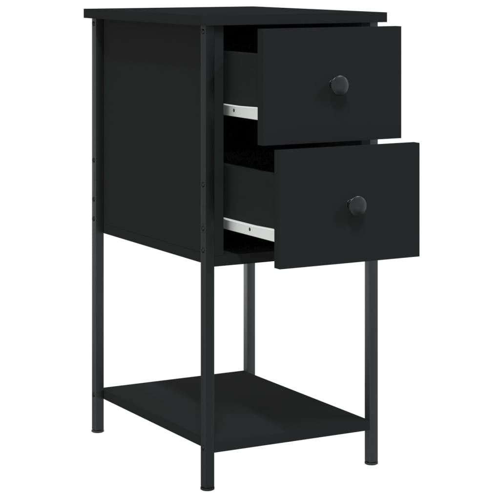 Tables de chevet 2 pcs noir 32x42x70 cm bois d'ingénierie - XIOS