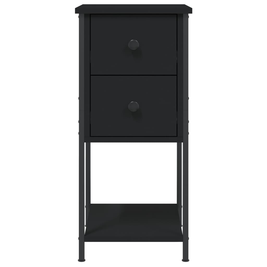 Tables de chevet 2 pcs noir 32x42x70 cm bois d'ingénierie - XIOS
