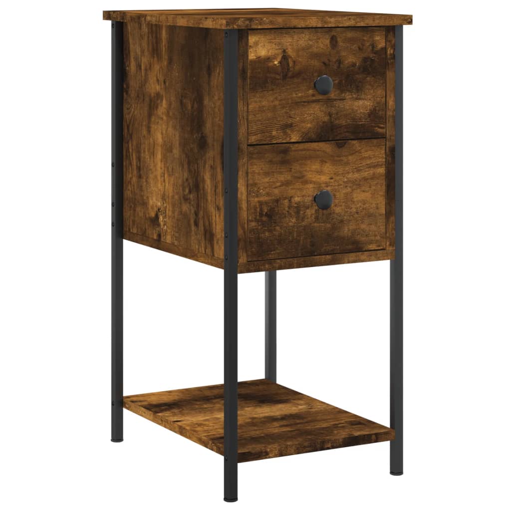 Tables de chevet 2 pcs chêne fumé 32x42x70 cm bois d'ingénierie - XIOS