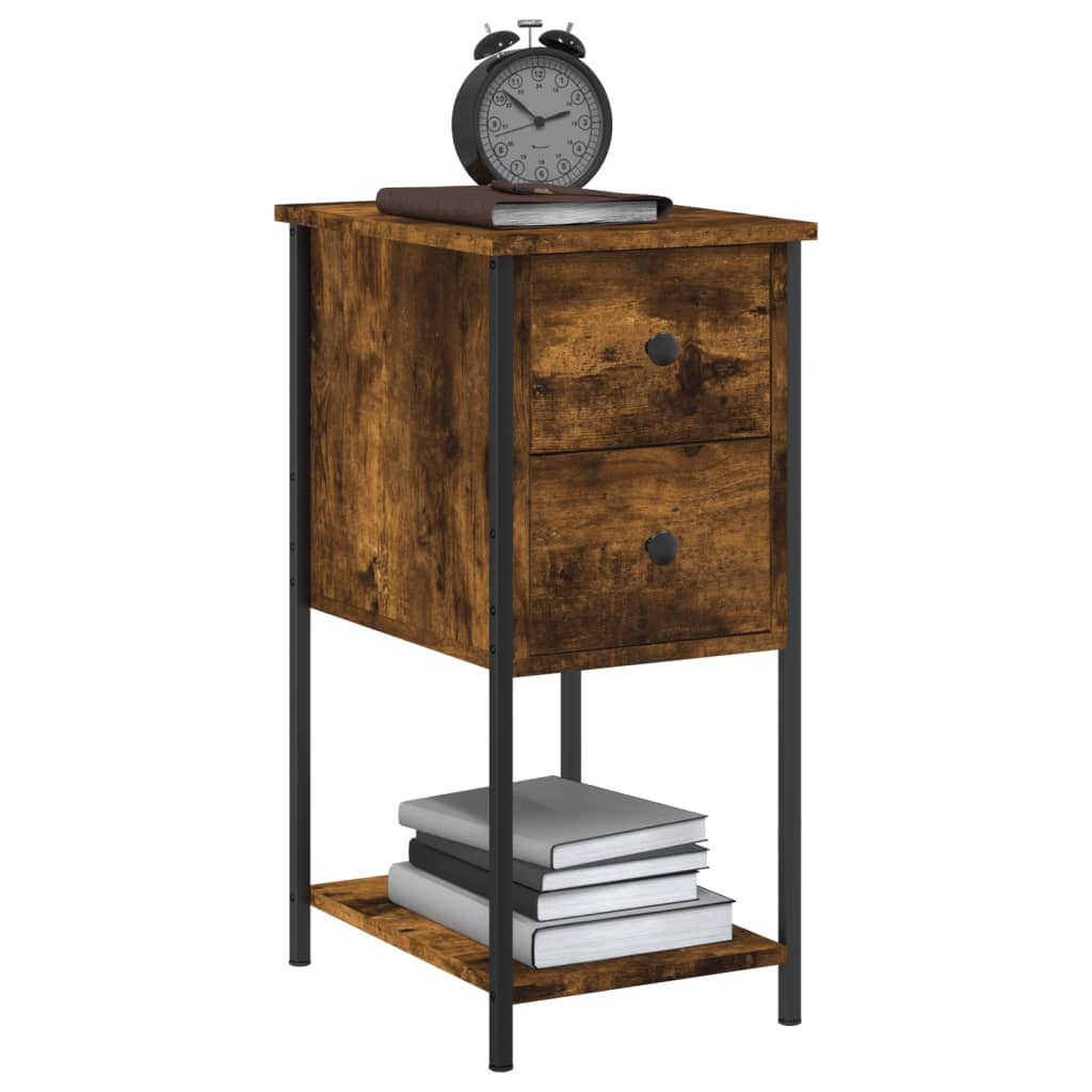 Tables de chevet 2 pcs chêne fumé 32x42x70 cm bois d'ingénierie - XIOS