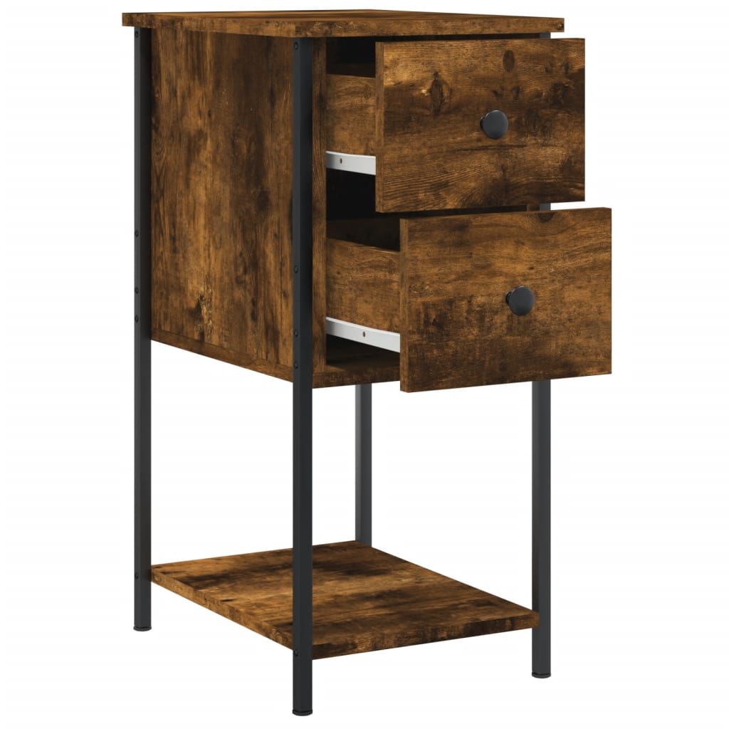Tables de chevet 2 pcs chêne fumé 32x42x70 cm bois d'ingénierie - XIOS