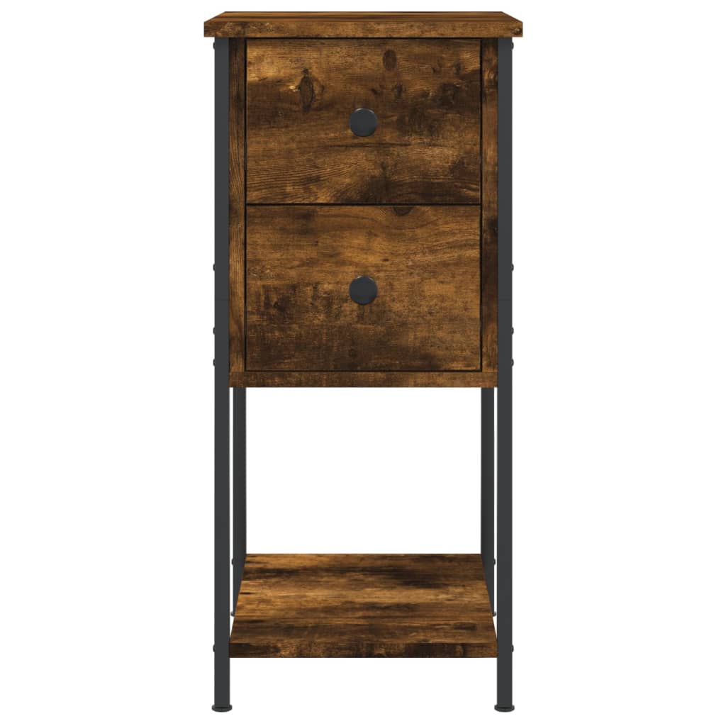 Tables de chevet 2 pcs chêne fumé 32x42x70 cm bois d'ingénierie - XIOS