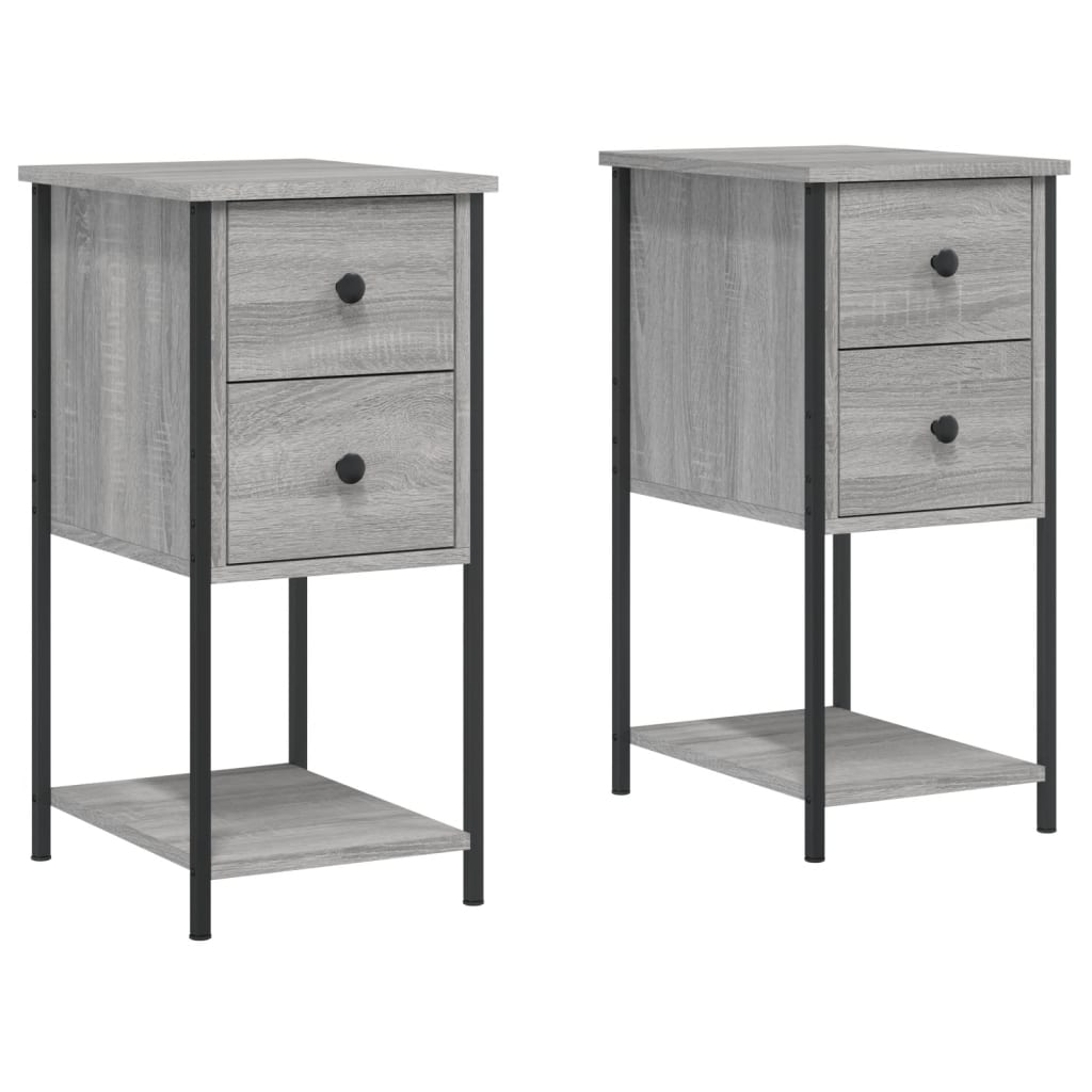 Tables de chevet 2 pcs sonoma gris 32x42x70cm bois d'ingénierie - XIOS