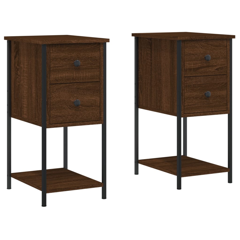 Tables de chevet 2pcs chêne marron 32x42x70cm Bois d'ingénierie - XIOS