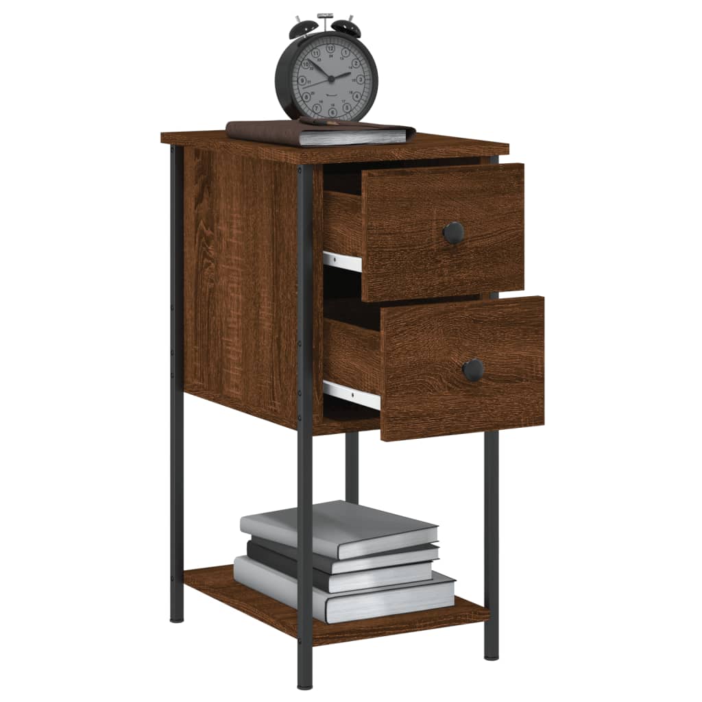 Tables de chevet 2pcs chêne marron 32x42x70cm Bois d'ingénierie - XIOS