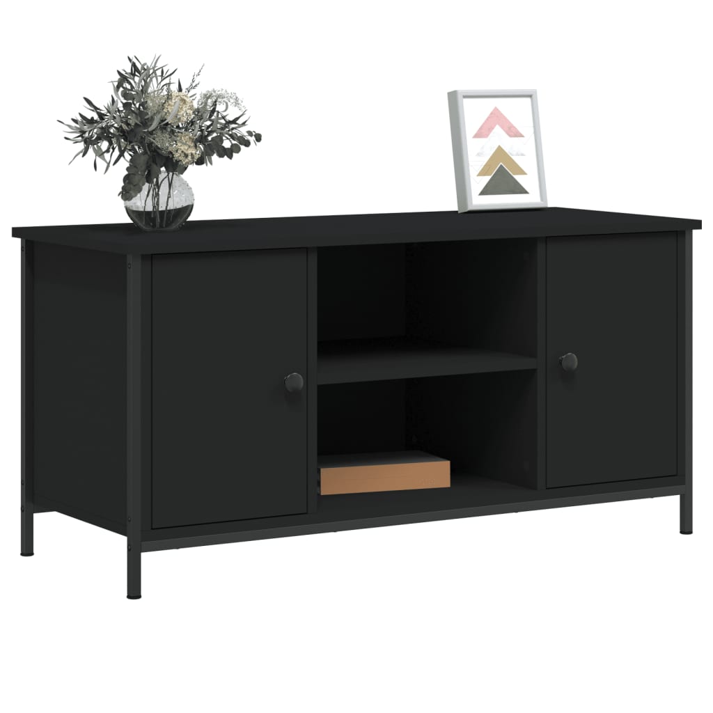Meuble TV Noir 100x40x50 cm Bois d'ingénierie - XIOS