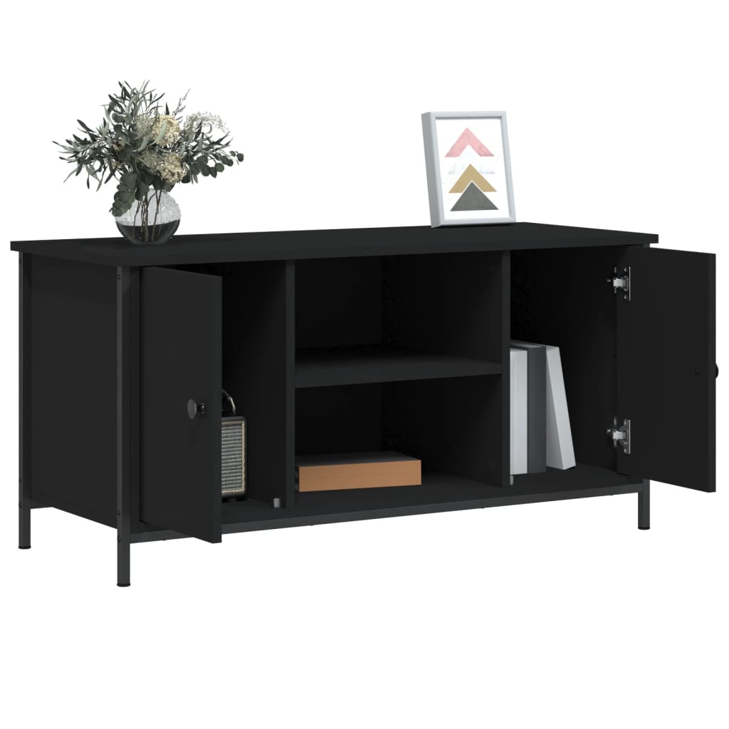 Meuble TV Noir 100x40x50 cm Bois d'ingénierie - XIOS