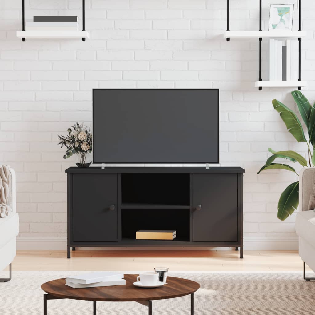 Meuble TV Noir 100x40x50 cm Bois d'ingénierie - XIOS