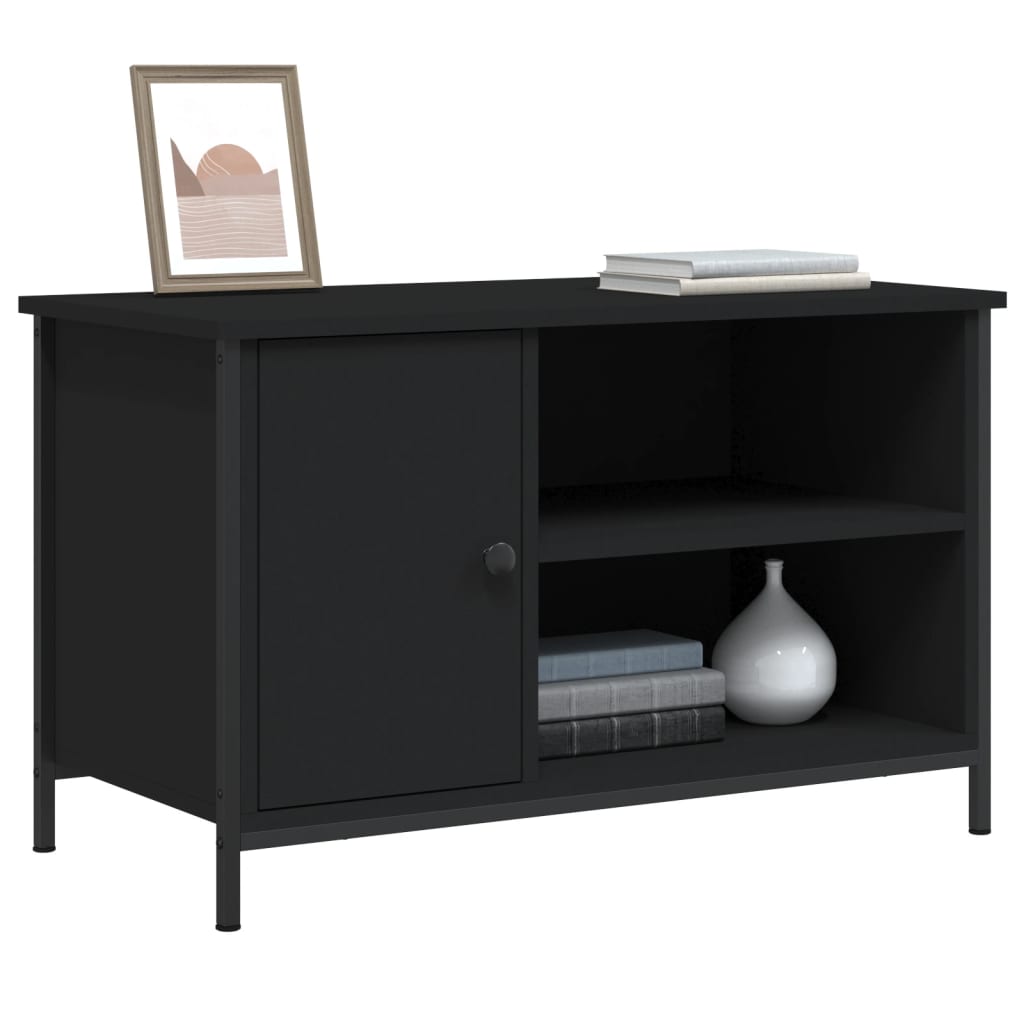 Meuble TV Noir 80x40x50 cm Bois d'ingénierie - XIOS