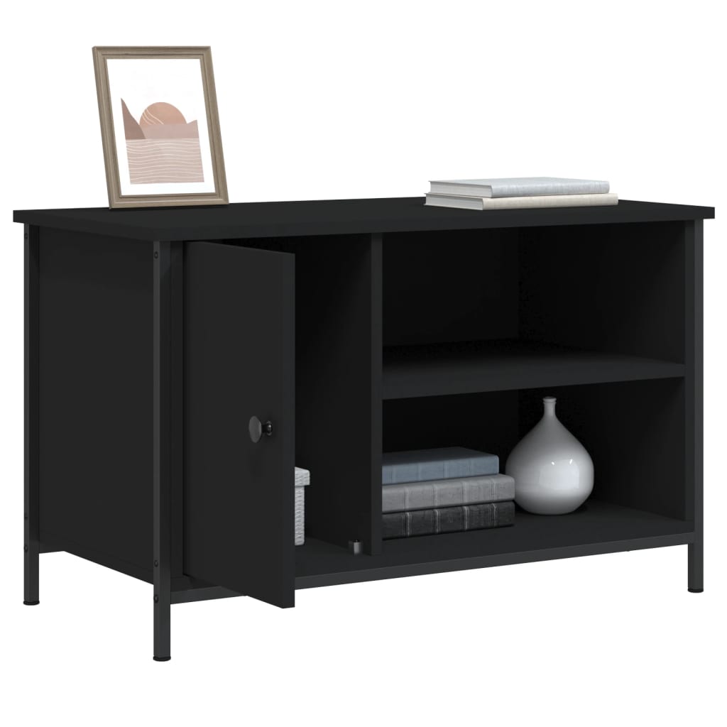 Meuble TV Noir 80x40x50 cm Bois d'ingénierie - XIOS
